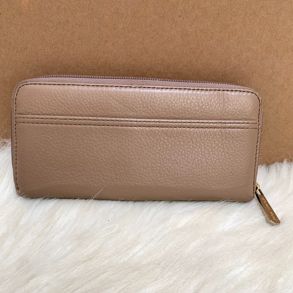 MICHAEL KORS Dark Khaki Taupe Leather Zip Around SARATOGA Continental Wallet - Picture 3 of 16